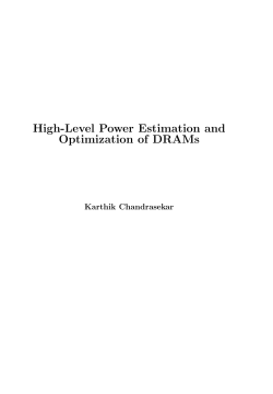 High-Level Power Estimation and Optimization of DRAMs