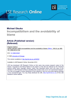 Incompatibilism and the avoidability of blame