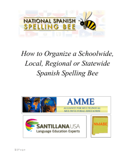 Spanish Spelling Bee How To Booklet 10.30.2012