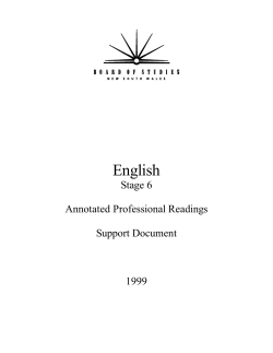 English Stage 6 Annotated Professional Readings