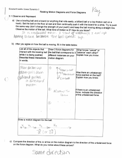 3.1 Observe and Represent Relating Motion Diagrams and Force
