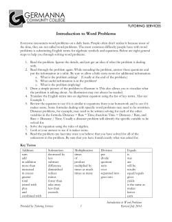 Introduction to Word Problems