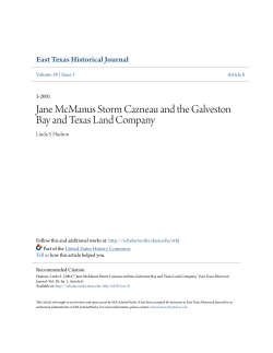 Jane McManus Storm Cazneau and the Galveston Bay and Texas
