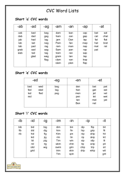 CVC Word Lists - Keep Kids Reading