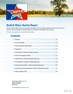 Ozarka Quality Report - Nestle Waters North America