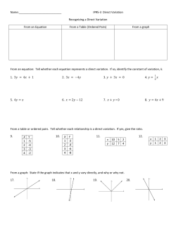 IP#5-3 Direct Variation Recognizing a Direct Variation From an