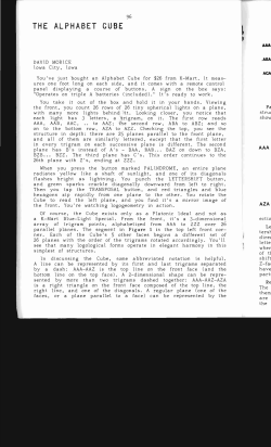 The Alphabet Cube - Digital Commons @ Butler University