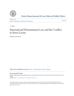 International Humanitarian Law and the Conflict in Sierra Leone