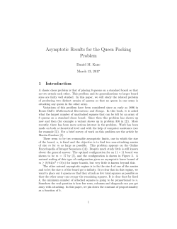 Asymptotic Results for the Queen Packing Problem