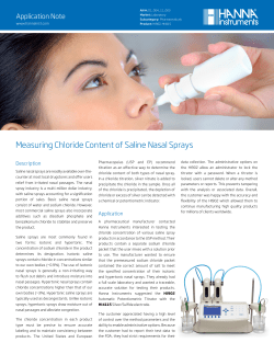 Determination of chloride in saline nasal sprays per USP methodology