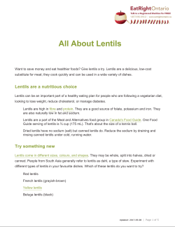 All About Lentils - Eat Right Ontario