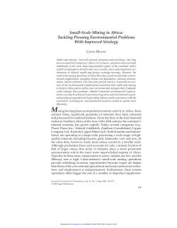 Small-Scale Mining in Africa: Tackling Pressing Environmental