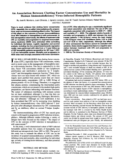 An Association Between Clotting Factor