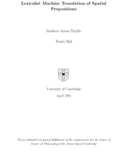 Lexicalist Machine Translation of Spatial