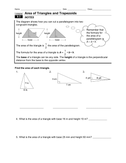 Area of Triangles and Trapezoids