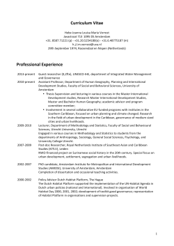 CV here - University of Amsterdam