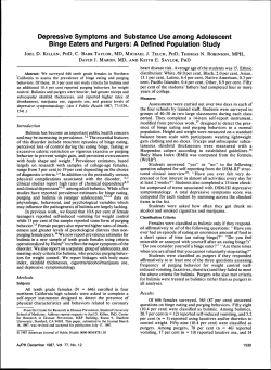 Depressive Symptoms and Substance Use among Adolescent