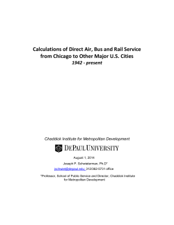 Calculations of Direct Air, Bus and Rail Service from Chicago to