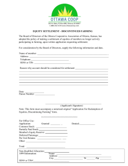 Equity Settle - No longer Farming