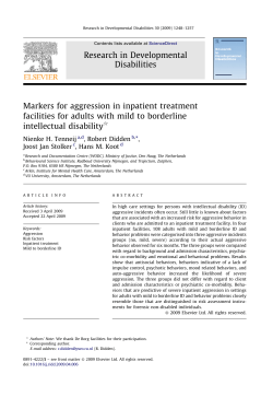 Markers for aggression in inpatient treatment facilities for