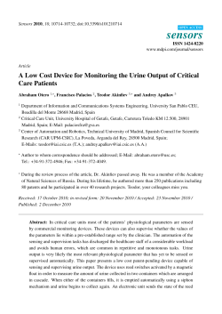 A Low Cost Device for Monitoring the Urine Output of Critical Care