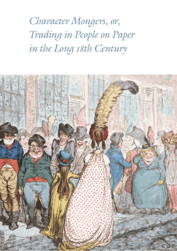 Character Mongers, or, Trading in People on Paper in the Long 18th
