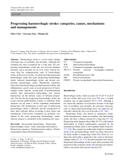 Progressing haemorrhagic stroke: categories, causes, mechanisms