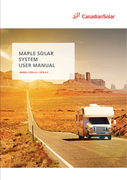 MAPLE SOLAR SYSTEM USER MANUAL