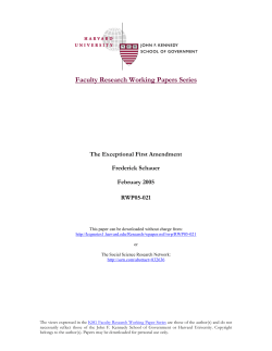 Faculty Research Working Papers Series