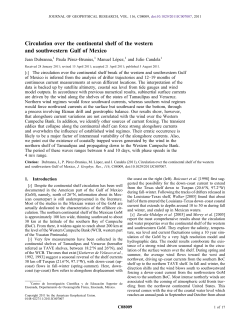 Circulation over the continental shelf of the western and
