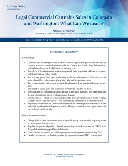 Legal Commercial Cannabis Sales in Colorado and Washington