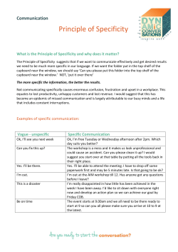 Principle of Specificity