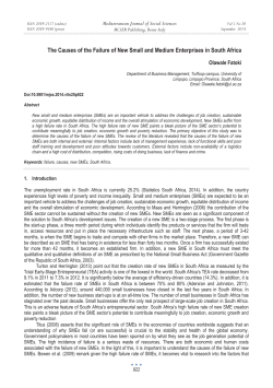 The Causes of the Failure of New Small and Medium Enterprises in