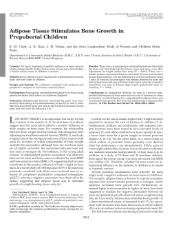 Adipose Tissue Stimulates Bone Growth in Prepubertal Children