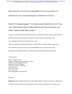 Dissecting the role of non-coding RNAs in the