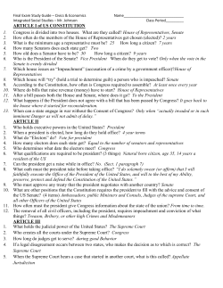 ARTICLE I of US CONSTITUTION 1. Congress is divided into two