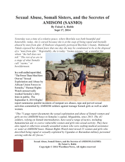 Sexual Abuse, Somali Sisters, and the Secretes of AMISOM (SASMO)