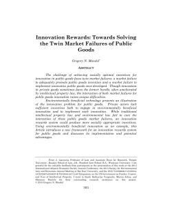 Innovation Rewards: Towards Solving the Twin Market Failures of