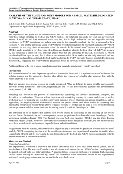 analysis of the rusle and wepp models
