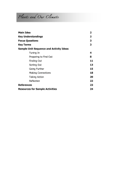Plants and Our Climate Main Idea 2 Key Understandings 2 Focus