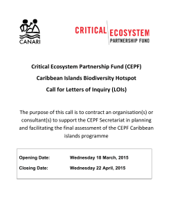 Critical Ecosystem Partnership Fund (CEPF) Caribbean Islands