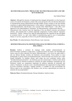 DE-INDUSTRIALISATION, `PREMATURE` DE