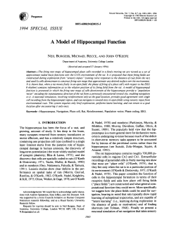 A Model of Hippocampal Function - Institute of Cognitive Neuroscience