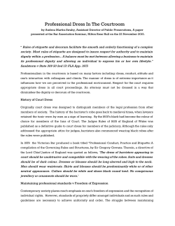 Professional Dress in the Court Room - A