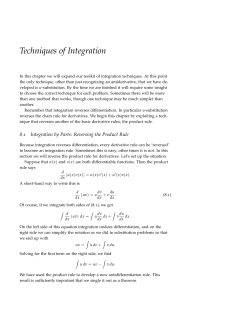 Class Notes Day 19: Introduction to Integration by Parts: Part 1