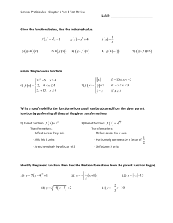 Given the functions below, find the indicated value. 1) ( g h x 2) h g x