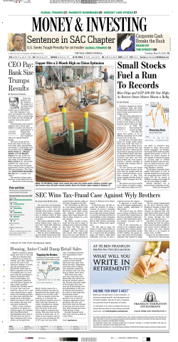 Sentence in SAC Chapter Small Stocks Fuel a Run To Records