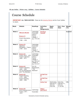 FR 292 Online - Centre For Extended Learning