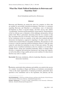 What Has Made Political Institutions in Botswana and Mauritius Tick?