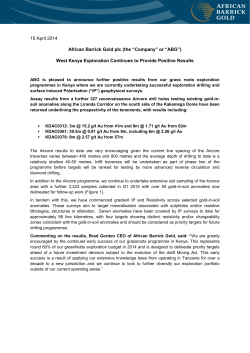 15 April 2014 African Barrick Gold plc (the &ldquo;Company&rdquo; or &ldquo;ABG